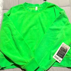 NWT Lululemon Perfectly Oversized Crop Crew Neon Wash 10